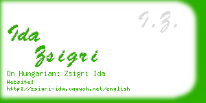 ida zsigri business card